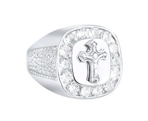 Sterling 925 Silver Pave Ring - CROSS