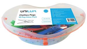 Unilux 50-Piece Clothes Pegs Value Pack