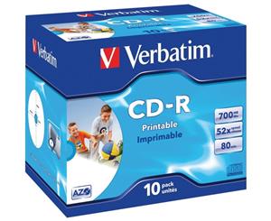 VCDR-10P VERBATIM 10Pk CD-R Jewel Case 52X 80Min / 700Mb Compatible With Leading CD-R Drive Manufacturers 10PK CD-R JEWEL CASE
