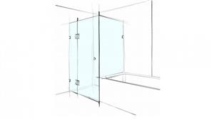 Verotti Custom 1000m Square Corner Set In 3 Panels Bracket Shower Screen - Clear