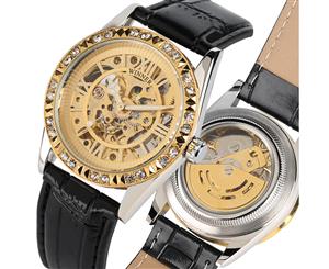 WINNER Automatic Watch for Men Luxury Golden Dial Mechanical Watches