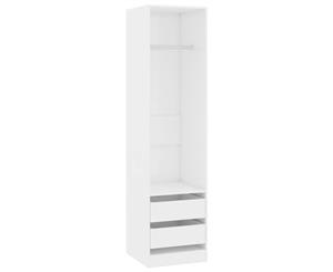 Wardrobe with Drawers High Gloss White 50x50x200cm Chipboard Closet