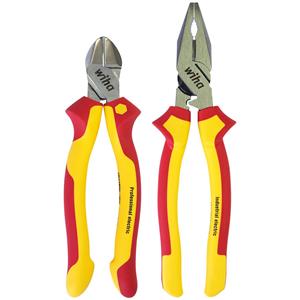 Wiha 1000V Rated Linesman Plier and Side Cutter Set 2pk 41926