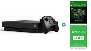 Xbox One X 1TB Console & Xbox One 3 Months Pass Token + 3 Months Xbox Live Gold Subscription Bundle