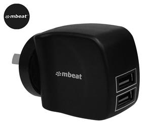mbeat GorillaPower DUO 3.4A Dual-Port USB Smart Charger - Black