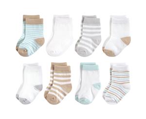 0 - 6 Months Unisex Baby Organic Cotton Socks x 8 By Touched By Nature