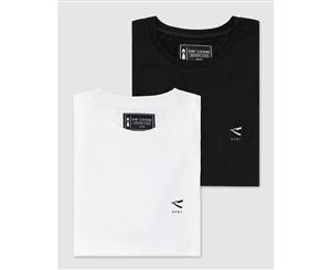 2 Pack Cut Throat Embroidery Tee - Black & White