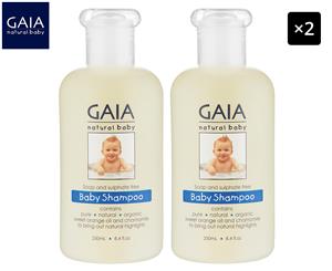 2 x GAIA Natural Baby Shampoo 250mL