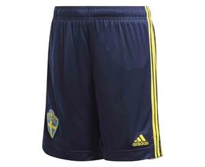 2020-2021 Sweden Home Adidas Football Shorts (Kids)
