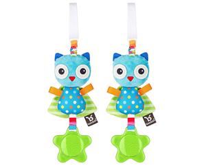 2PK Benbat Dazzle Owl Jitter Baby/Infant 0m+ Hanging Educational Stroller Toys