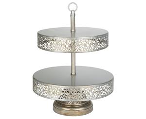 2-Tier Reversible Cupcake Stand | Silver | Victoria Collection CS304VS