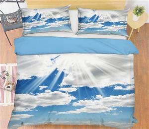 3D White Clouds 178 Bed Pillowcases Quilt