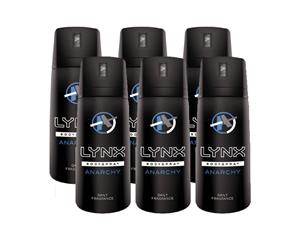 6 x Lynx 100g Body Spray Anarchy For Him Mens Deodorant (6 Pack)