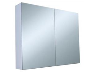 600*750*155mm Pencil Edge White Shaving Cabinet With Mirror PVC Polyurethane White Tempered Glass Shelves