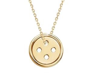 .925 Sterling Silver Button Short Necklace-Gold