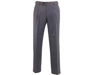 Alexandra Mens Icona Single Pleat Formal Work Suit Trousers (Charcoal) - RW3452