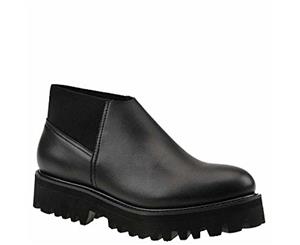 All Black Womens Stretch-It Lugg Closed Toe Ankle Fashion Boots