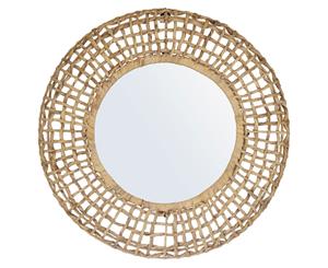 Amalfi Astila 60cm Round Wall Mounted Hanging Mirror Home Room Decor Natural BR