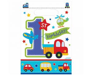 Amscan All Aboard 1St Birthday Boy Loot Bags (Pack Of 8) (Blue/White) - SG7799