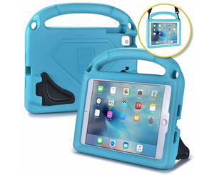 Bam Bino Hero [Shock Proof Kids Case] Kid Friendly Case for iPad Mini 4 3 2 1 | Childproof Cover Shoulder Strap 2-Angle Stand Handle (Turquoise)