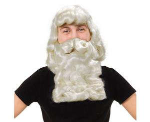 Bristol Novelty Mens Superior Father Xmas Wig & Beard (White) - BN726