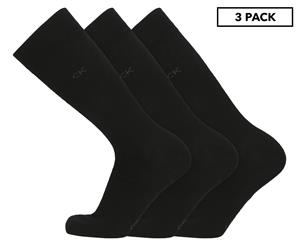 Calvin Klein Men's Chino Signature Flat Knit Crew Socks 3-Pack - Black