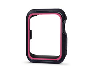 Catzon Apple Watch Screen Protector Soft TPU All Around Protective Case Ultra-Thin Anti-Scratch Bumper Cover -Black Pink