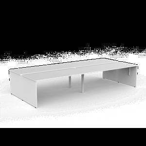 CeVello 1800 x 750mm White Four User Double Sided Desk