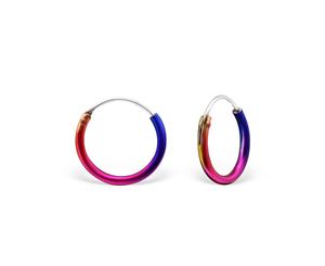 Childrens Silver Rainbow Hoop Earrings