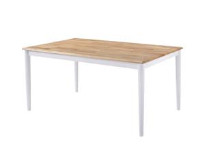 Dining Table 150 x 90cm Solid Wood 6 Seater Scandinavian - Natural + White