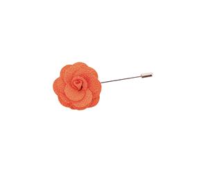 Dobell Mens Orange Flower Lapel Pin for Suit Jacket Blazer Wedding Accessory