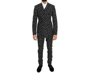 Dolce & Gabbana Black Skull Print Slim Fit 3 Piece Suit