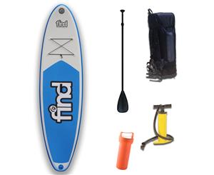 FIND 10ƈ" Techlite UNO Inflatable ISUP Stand Up Paddle Board - White/Blue