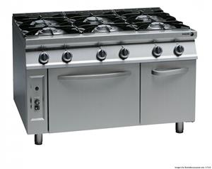 Fagor SS Cook Top with Gas Oven 900 Series 6 Burner Cast Iron