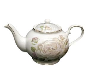 French Country Elegant Collectable Novelty Teapot PALE ROSES China Tea Pot