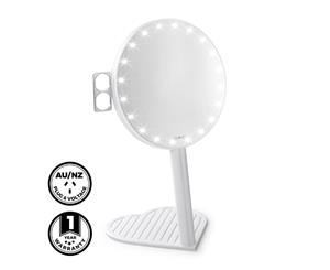 Glamcor Riki Graceful 7x Magnifying LED Mirror Rechargeable Lightweight Portable