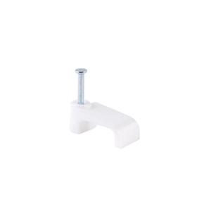 HPM 7mm White Flat Cable Clips - 20 Pack