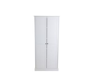 Hamptons 2 5 Tier 80cm Wide Multipurpose Cupboard Storage Cabinet Organiser Tall - White