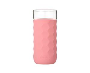 Honeycomb Anti-skid Glass with Silicone Sleeve 380ml in Pink
