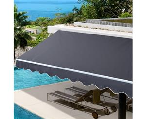 Instahut 5M x 2.5M Outdoor Folding Arm Awning Retractable Sunshade Canopy Grey