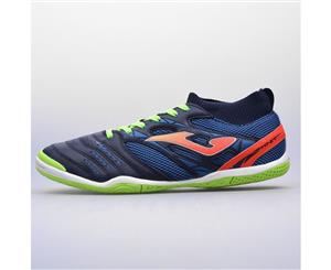 Joma Men Indoor Football Trainers Shoes Footwear - Navy/Blue/Orangeg Lace Up - Navy