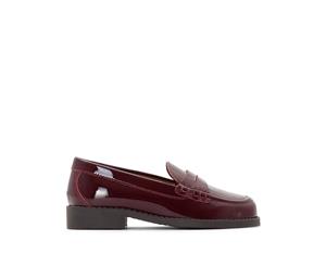 La Redoute Collections Girls Patent Leather Loafers - Burgundy