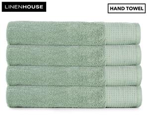 Linen House Waffle Hand Towel 4-Pack - Green