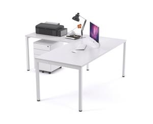 Litewall 2000 - Manager Desk L-Shaped White Square Leg Office Furniture [1600L x 1800W] - white none