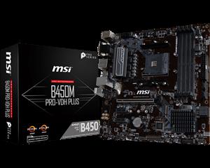 MSI B450M PRO-VDH PLUS AMD B450/4xDDR4/1xPCIEx16/HDMI/DVI/D-Sub/USB3.1 (Gen1)/MicroATX Motherboard