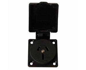 Mains panel socket with spring loaded cover 15A for Caravan RV
