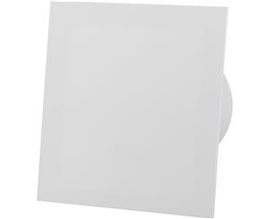 Matte White Acrylic Glass Front Panel 100mm Humidity Sensor Extractor Fan for Wall Ceiling Ventilation