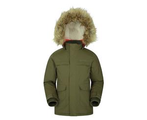 Mountain Warehouse Boys Padded Jacket Water Resistant with Microfibre Filling - Khaki