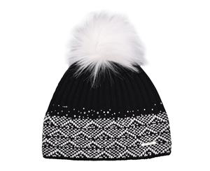 Nevica Womens Diamond Beanie Hat Headwear - Black Warm