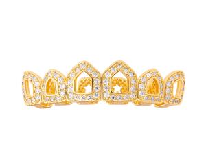 One size fits all Top Grillz - CUBIC ZIRCONIA open gold - Gold